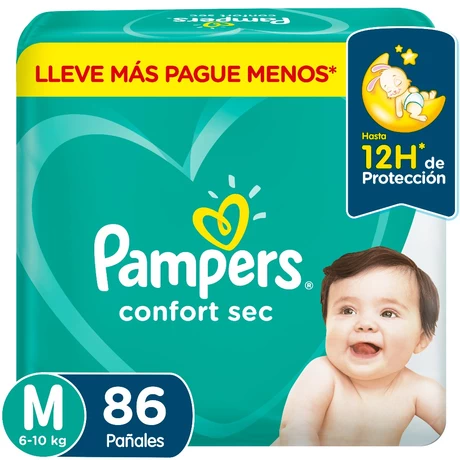 Pampers Confort Sec Pañales Talla M 86 Unidades