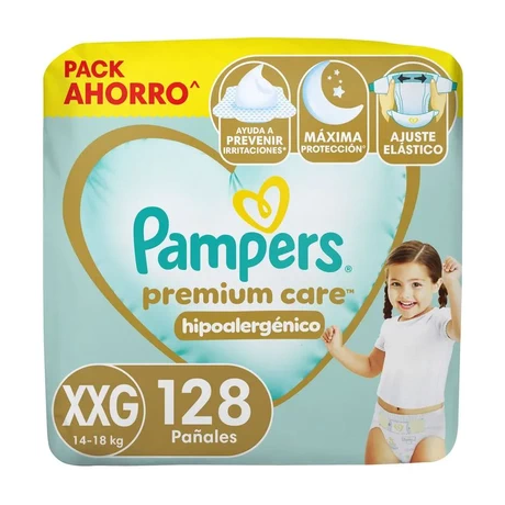 Pampers Premium Care Pañales Talla XXG 128 Unidades
