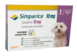 SIMPARICA 1 TABLETA PARA PERROS DE 2,5 A 5 KG 