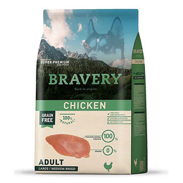 BRAVERY ADULTO RAZAS MEDIANAS Y GRANDES POLLO 4 KG