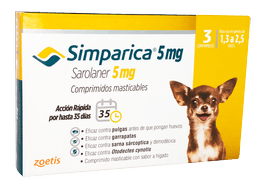 SIMPARICA 3 TABLETAS PARA PERROS DE 1,3 A 2,5 KG 