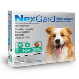 NEXGARD PARA PERROS 3 TABLETAS DE  10,1 a 25 KG