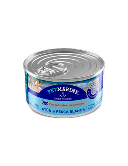 PET MARINE LATA MENUDENCIAS ATÚN Y PESCADO BLANCO PARA GATOS 85 GR