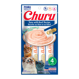 CHURU PARA GATOS SABOR ATUN CON CARNE 4 TUBOS