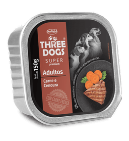 THREE DOGS PATE SUPER PREMIUM ADULTO SABOR CARNE Y ZANAHORIA 150gr