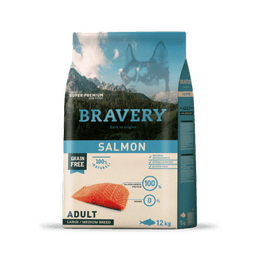 BRAVERY ADULTO RAZAS MEDIANAS Y GRANDES SALMON 12 KG