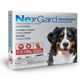 NEXGARD 3 TABLETAS PARA PERROS DE 25 A 50 KG