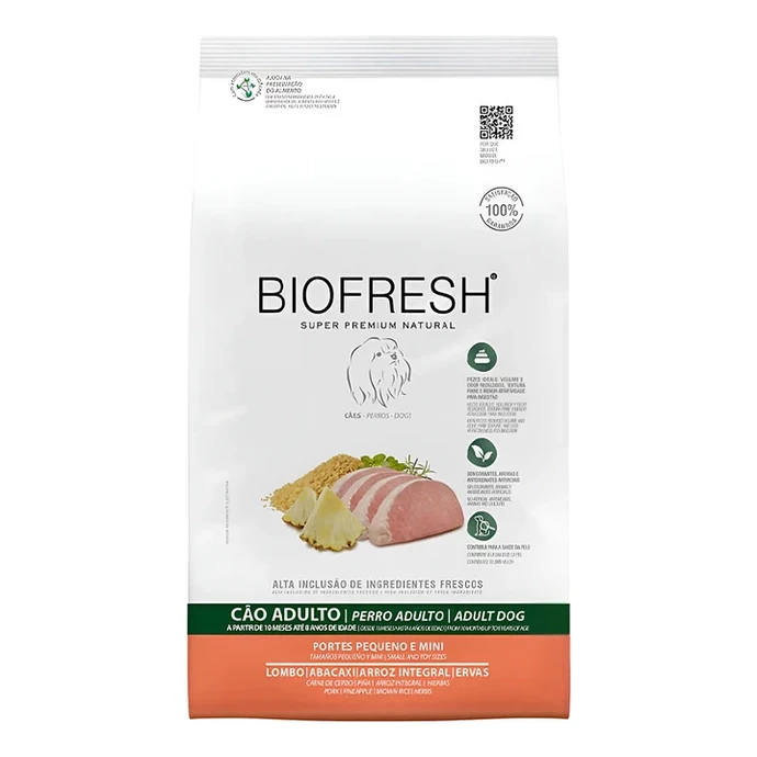 BIOFRESH PARA ADULTO RAZA PEQUEÑA 3 KG CERDO Y PIÑA - biofresh_cerdo3kg.webp