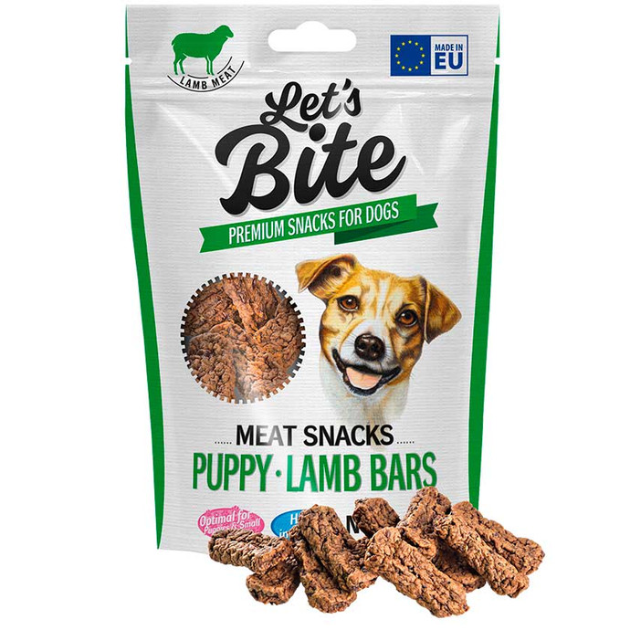 LET`S BITE MEAT SNACKS PUPPY LAMB BARS 80 GR - letsbite_puppy_lamb_bars.jpeg