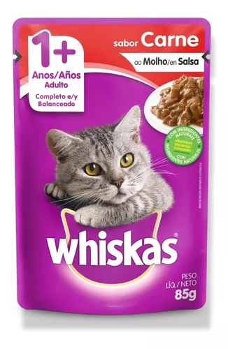 WHISKAS SACHET CARNE CAJA 20 UNIDADES - whiskas carne.webp