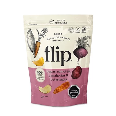 Chips papas/camotes/zanahorias/betarragas con sal de marde papas con merkén